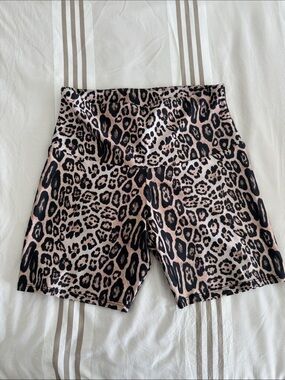 Leopard Cheetah Print High-Waist Women’s Bike Shorts